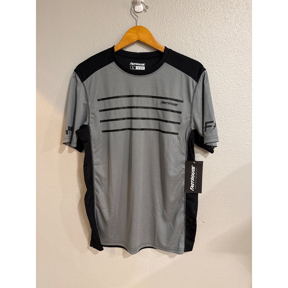 Fasthouse Classic Cartel SS‎ Jersey Mens Lg Heather Grey Black MTB MX 5822-7010